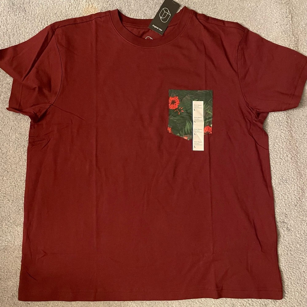 Original Use Target Flower Pocket Tshirt Maroon Size L